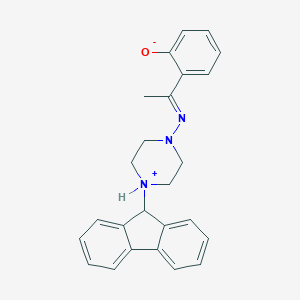 molecular formula C25H25N3O B381631 2-{(1E)-N-[4-(9H-fluoren-9-yl)piperazin-4-ium-1-yl]ethanimidoyl}phenolate CAS No. 380452-70-0