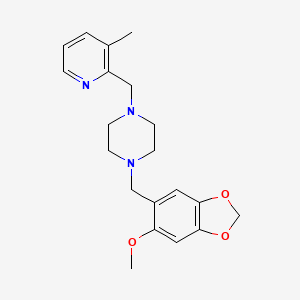 1-[(6-methoxy-1,3-benzodioxol-5-yl)methyl]-4-[(3-methylpyridin-2-yl)methyl]piperazine