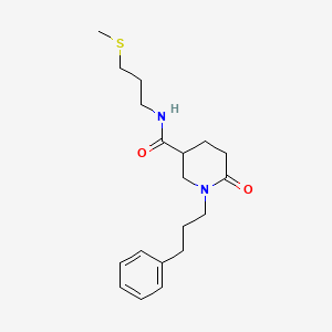 molecular formula C19H28N2O2S B3816372 N-[3-(methylthio)propyl]-6-oxo-1-(3-phenylpropyl)-3-piperidinecarboxamide 