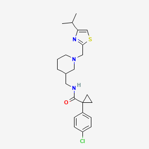 molecular formula C23H30ClN3OS B3816381 1-(4-chlorophenyl)-N-({1-[(4-isopropyl-1,3-thiazol-2-yl)methyl]-3-piperidinyl}methyl)cyclopropanecarboxamide 
