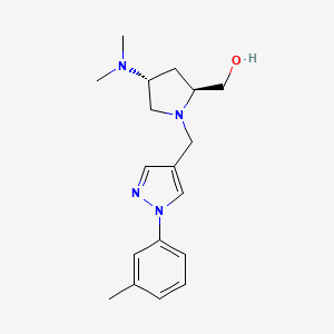 molecular formula C18H26N4O B3816390 ((2S,4R)-4-(dimethylamino)-1-{[1-(3-methylphenyl)-1H-pyrazol-4-yl]methyl}pyrrolidin-2-yl)methanol 