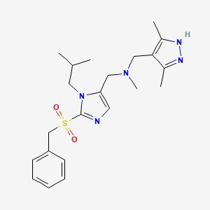 molecular formula C22H31N5O2S B3816393 1-[2-(benzylsulfonyl)-1-isobutyl-1H-imidazol-5-yl]-N-[(3,5-dimethyl-1H-pyrazol-4-yl)methyl]-N-methylmethanamine 