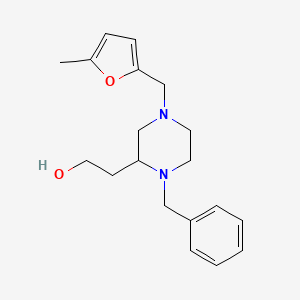 molecular formula C19H26N2O2 B3816401 2-{1-benzyl-4-[(5-methyl-2-furyl)methyl]-2-piperazinyl}ethanol 