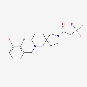 molecular formula C18H21F5N2O B3816404 7-(2,3-difluorobenzyl)-2-(3,3,3-trifluoropropanoyl)-2,7-diazaspiro[4.5]decane 