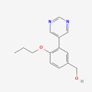 molecular formula C14H16N2O2 B3816406 (4-propoxy-3-pyrimidin-5-ylphenyl)methanol 
