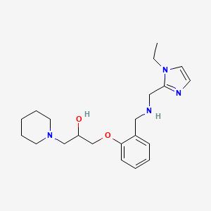 molecular formula C21H32N4O2 B3816407 1-[2-({[(1-ethyl-1H-imidazol-2-yl)methyl]amino}methyl)phenoxy]-3-(1-piperidinyl)-2-propanol 