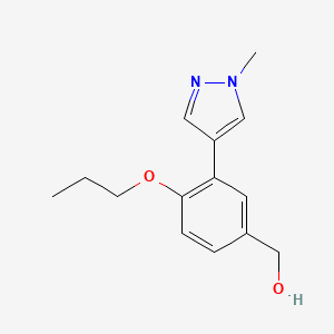molecular formula C14H18N2O2 B3816414 [3-(1-methyl-1H-pyrazol-4-yl)-4-propoxyphenyl]methanol 