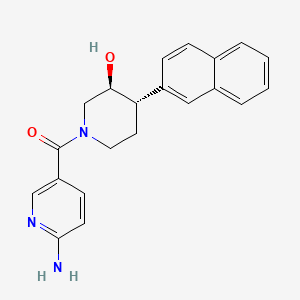 molecular formula C21H21N3O2 B3816417 (3S*,4S*)-1-[(6-aminopyridin-3-yl)carbonyl]-4-(2-naphthyl)piperidin-3-ol 