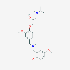 molecular formula C24H36N2O5 B3816427 1-(4-{[(2,5-dimethoxybenzyl)amino]methyl}-2-methoxyphenoxy)-3-[isopropyl(methyl)amino]-2-propanol 