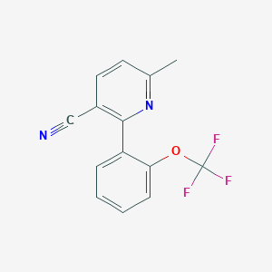 molecular formula C14H9F3N2O B3816434 6-methyl-2-[2-(trifluoromethoxy)phenyl]nicotinonitrile 