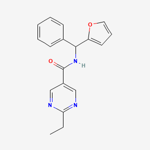 molecular formula C18H17N3O2 B3816438 2-ethyl-N-[2-furyl(phenyl)methyl]pyrimidine-5-carboxamide 