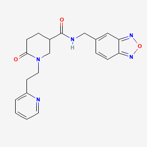 molecular formula C20H21N5O3 B3816439 N-(2,1,3-benzoxadiazol-5-ylmethyl)-6-oxo-1-[2-(2-pyridinyl)ethyl]-3-piperidinecarboxamide 