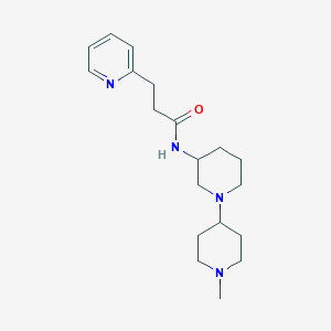 molecular formula C19H30N4O B3816441 N-(1'-methyl-1,4'-bipiperidin-3-yl)-3-(2-pyridinyl)propanamide 