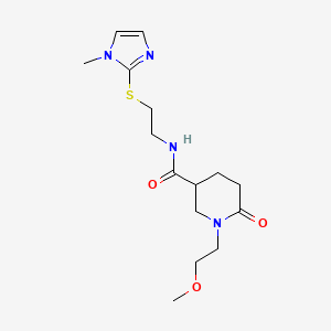 molecular formula C15H24N4O3S B3816442 1-(2-methoxyethyl)-N-{2-[(1-methyl-1H-imidazol-2-yl)thio]ethyl}-6-oxo-3-piperidinecarboxamide 