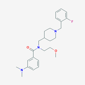 molecular formula C25H34FN3O2 B3816446 3-(dimethylamino)-N-{[1-(2-fluorobenzyl)-4-piperidinyl]methyl}-N-(2-methoxyethyl)benzamide 