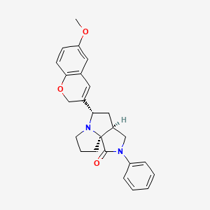 molecular formula C25H26N2O3 B3816455 (3aS*,5S*,9aS*)-5-(6-methoxy-2H-chromen-3-yl)-2-phenylhexahydro-7H-pyrrolo[3,4-g]pyrrolizin-1(2H)-one 