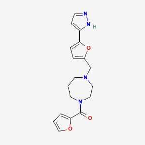 molecular formula C18H20N4O3 B3816475 1-(2-furoyl)-4-{[5-(1H-pyrazol-3-yl)-2-furyl]methyl}-1,4-diazepane 