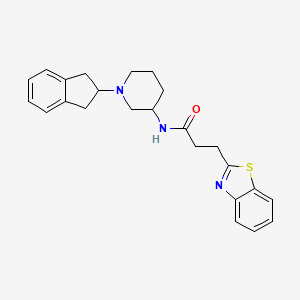 molecular formula C24H27N3OS B3816504 3-(1,3-benzothiazol-2-yl)-N-[1-(2,3-dihydro-1H-inden-2-yl)-3-piperidinyl]propanamide 