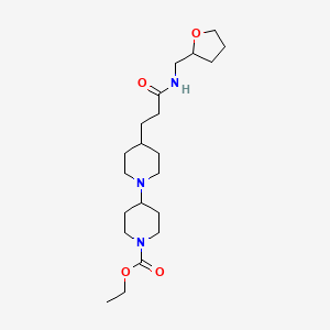 molecular formula C21H37N3O4 B3816516 ethyl 4-{3-oxo-3-[(tetrahydro-2-furanylmethyl)amino]propyl}-1,4'-bipiperidine-1'-carboxylate 