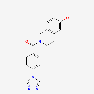 molecular formula C19H20N4O2 B3816518 N-ethyl-N-(4-methoxybenzyl)-4-(4H-1,2,4-triazol-4-yl)benzamide 
