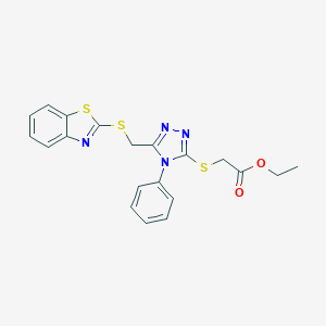 ethyl ({5-[(1,3-benzothiazol-2-ylsulfanyl)methyl]-4-phenyl-4H-1,2,4-triazol-3-yl}sulfanyl)acetate