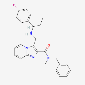 molecular formula C26H27FN4O B3816564 N-benzyl-3-({[1-(4-fluorophenyl)propyl]amino}methyl)-N-methylimidazo[1,2-a]pyridine-2-carboxamide 