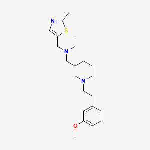 molecular formula C22H33N3OS B3816572 N-({1-[2-(3-methoxyphenyl)ethyl]-3-piperidinyl}methyl)-N-[(2-methyl-1,3-thiazol-5-yl)methyl]ethanamine 