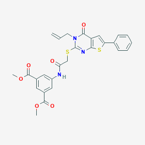 Dimethyl 5-({[(3-allyl-4-oxo-6-phenyl-3,4-dihydrothieno[2,3-d]pyrimidin-2-yl)sulfanyl]acetyl}amino)isophthalate