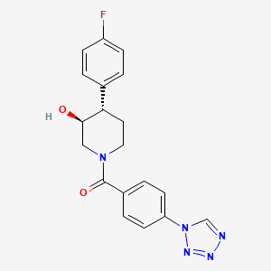 molecular formula C19H18FN5O2 B3816589 (3S*,4S*)-4-(4-fluorophenyl)-1-[4-(1H-tetrazol-1-yl)benzoyl]piperidin-3-ol 