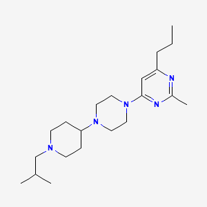 molecular formula C21H37N5 B3816605 4-[4-(1-isobutylpiperidin-4-yl)piperazin-1-yl]-2-methyl-6-propylpyrimidine 