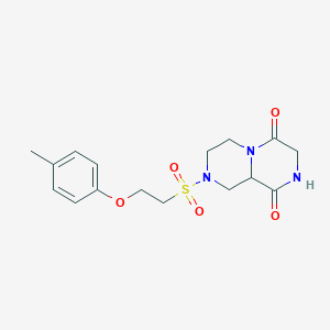 molecular formula C16H21N3O5S B3816608 8-{[2-(4-methylphenoxy)ethyl]sulfonyl}tetrahydro-2H-pyrazino[1,2-a]pyrazine-1,4(3H,6H)-dione 