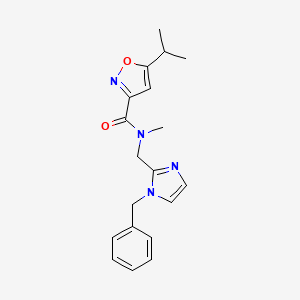 molecular formula C19H22N4O2 B3816616 N-[(1-benzyl-1H-imidazol-2-yl)methyl]-5-isopropyl-N-methylisoxazole-3-carboxamide 