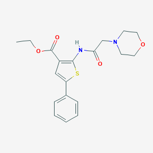 molecular formula C19H22N2O4S B381663 Ethyl 2-[(4-morpholinylacetyl)amino]-5-phenyl-3-thiophenecarboxylate 