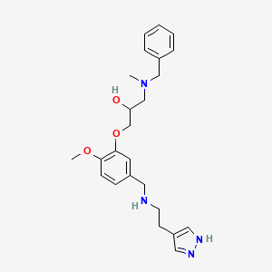 molecular formula C24H32N4O3 B3816637 1-[benzyl(methyl)amino]-3-[2-methoxy-5-({[2-(1H-pyrazol-4-yl)ethyl]amino}methyl)phenoxy]-2-propanol 
