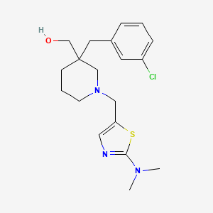 molecular formula C19H26ClN3OS B3816647 (3-(3-chlorobenzyl)-1-{[2-(dimethylamino)-1,3-thiazol-5-yl]methyl}-3-piperidinyl)methanol 