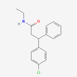 molecular formula C17H18ClNO B3816654 3-(4-chlorophenyl)-N-ethyl-3-phenylpropanamide 