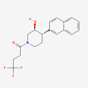 molecular formula C19H20F3NO2 B3816677 (3S*,4S*)-4-(2-naphthyl)-1-(4,4,4-trifluorobutanoyl)piperidin-3-ol 
