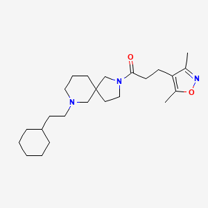 molecular formula C24H39N3O2 B3816678 7-(2-cyclohexylethyl)-2-[3-(3,5-dimethyl-4-isoxazolyl)propanoyl]-2,7-diazaspiro[4.5]decane 