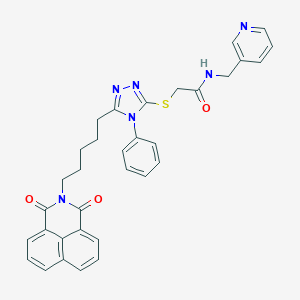 2-[[5-[5-(1,3-dioxobenzo[de]isoquinolin-2-yl)pentyl]-4-phenyl-1,2,4-triazol-3-yl]sulfanyl]-N-(pyridin-3-ylmethyl)acetamide