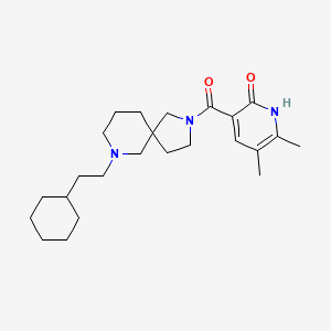 molecular formula C24H37N3O2 B3816682 3-{[7-(2-cyclohexylethyl)-2,7-diazaspiro[4.5]dec-2-yl]carbonyl}-5,6-dimethyl-2(1H)-pyridinone 
