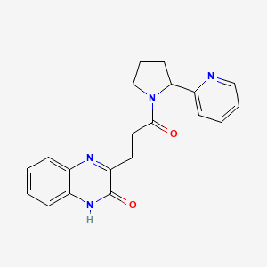 molecular formula C20H20N4O2 B3816688 3-[3-oxo-3-(2-pyridin-2-ylpyrrolidin-1-yl)propyl]quinoxalin-2-ol 