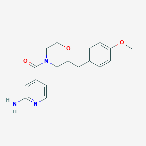 4-{[2-(4-methoxybenzyl)-4-morpholinyl]carbonyl}-2-pyridinamine