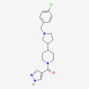 molecular formula C20H25ClN4O B3816721 4-[1-(4-chlorobenzyl)-3-pyrrolidinyl]-1-(1H-pyrazol-4-ylcarbonyl)piperidine 
