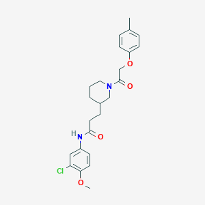 molecular formula C24H29ClN2O4 B3816736 N-(3-chloro-4-methoxyphenyl)-3-{1-[(4-methylphenoxy)acetyl]-3-piperidinyl}propanamide 