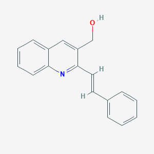 molecular formula C18H15NO B3816762 {2-[(E)-2-phenylvinyl]quinolin-3-yl}methanol 