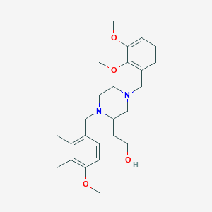 molecular formula C25H36N2O4 B3816778 2-[4-(2,3-dimethoxybenzyl)-1-(4-methoxy-2,3-dimethylbenzyl)-2-piperazinyl]ethanol 