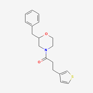 molecular formula C18H21NO2S B3816780 2-benzyl-4-[3-(3-thienyl)propanoyl]morpholine 