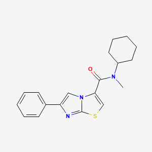 molecular formula C19H21N3OS B3816791 N-cyclohexyl-N-methyl-6-phenylimidazo[2,1-b][1,3]thiazole-3-carboxamide 