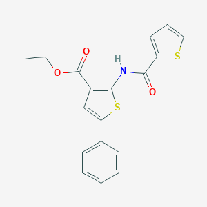 molecular formula C18H15NO3S2 B381681 Ethyl 5-phenyl-2-[(2-thienylcarbonyl)amino]-3-thiophenecarboxylate 