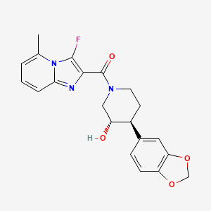 molecular formula C21H20FN3O4 B3816828 (3S*,4S*)-4-(1,3-benzodioxol-5-yl)-1-[(3-fluoro-5-methylimidazo[1,2-a]pyridin-2-yl)carbonyl]piperidin-3-ol 